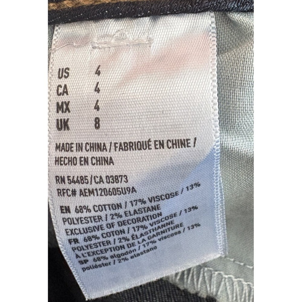 New American Eagle AEO Low Rise Super Stretch Denim Shortie Dark Wash 4 - Picture 6 of 8